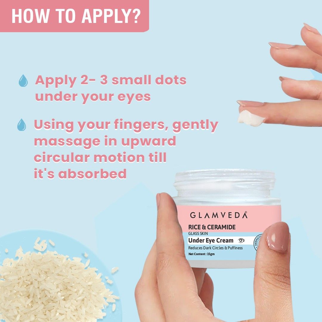 Glamveda Glass Skin Rice & Ceramide Under Eye Cream