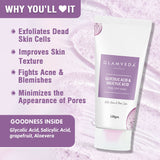 Glamveda Glycolic & Salicylic Acid Anti Acne Combo Gift Pack | For Oily & Acne Prone Skin | Face Wash, Facial Kit & Peel Off Mask