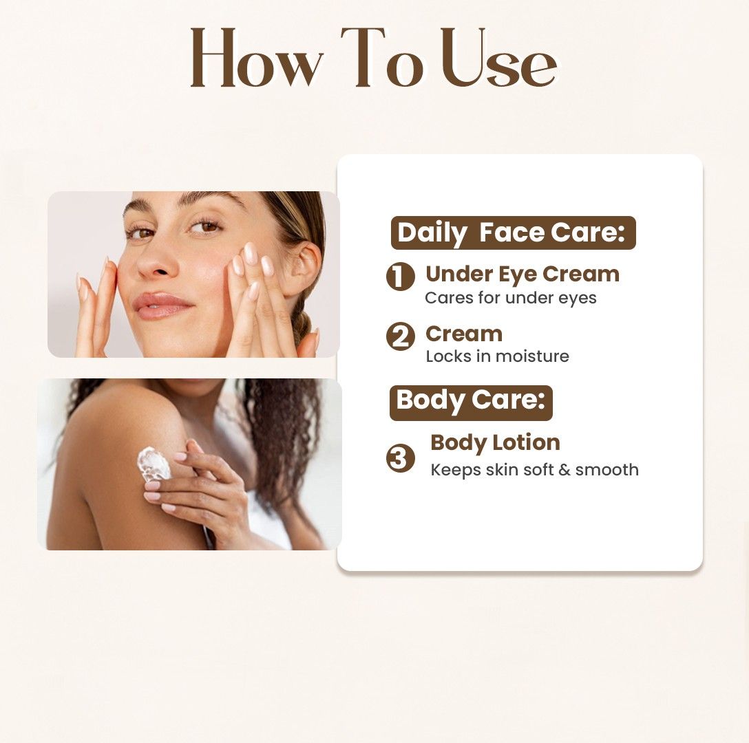 3-Step Winter Skincare Routine | Face Cream + Under Eye Cream + Body Lotion
