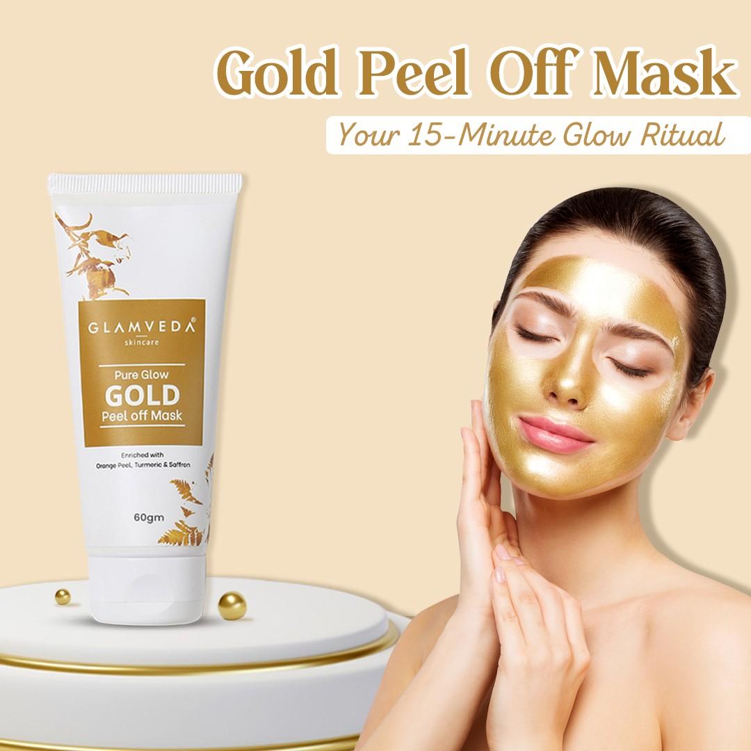 Glamveda Pure Glow Gold Peel Off Mask Enriched With Orange Peel | 60gm