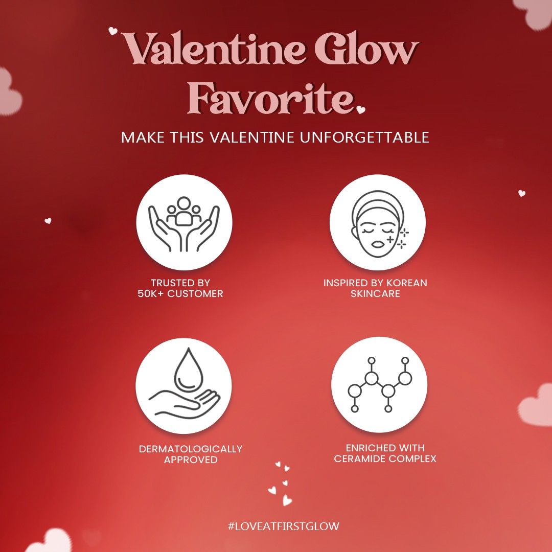 Glamveda Rice & Ceramide Korean Glass Skin 3 Step Valentine Kit