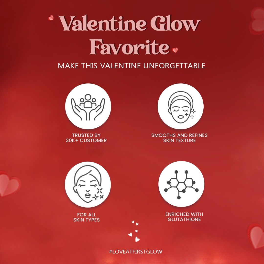 Glamveda Glutathione Brightening 3 Step Skincare Hamper – Valentine Edition