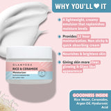 Glamveda Korean Glass Skin Rice & Ceramide Face Serum & Moisturizer Combo For Dry & Sensitive Skin Types