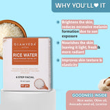 Glamveda Rice & Ceramide Korean Glass Skin Combo Gift Pack | Skin Brightening & Anti Dullness | Face Wash, Facial Kit & Peel Off Mask