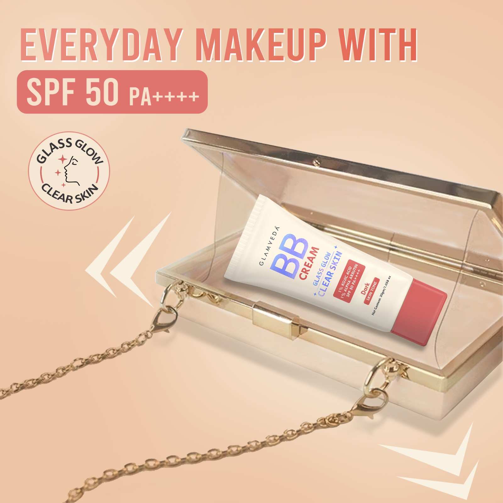 Glamveda BB Cream for Wheatish Skin Tone With SPF 50++++