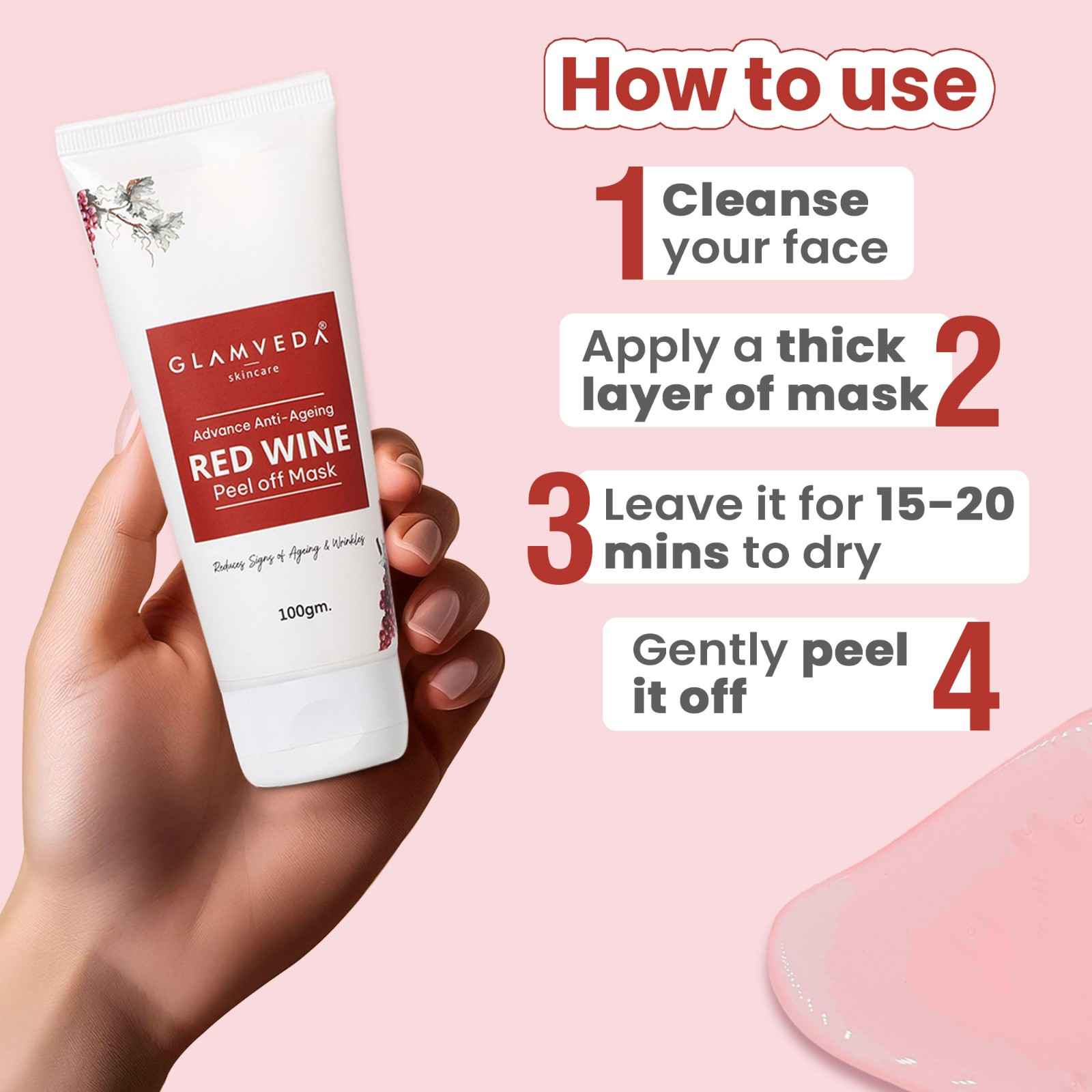 Glamveda Red Wine Peel Off Mask