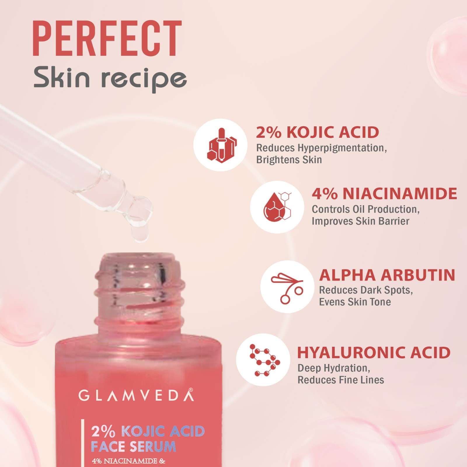 2% Kojic Acid Face Serum with Niacinamide & Alpha Arbutin | For Dark Spots