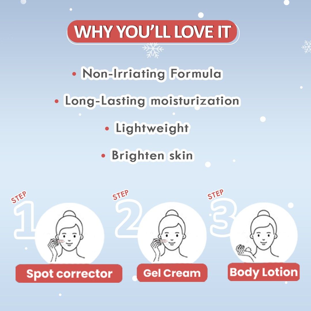 Kojic Acid 3-Step Winter Care Combo |Spot Corrector + Face Cream + Body Lotion