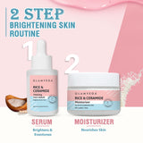 Glamveda Korean Glass Skin Rice & Ceramide Face Serum & Moisturizer Combo For Dry & Sensitive Skin Types