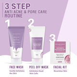Glamveda Glycolic & Salicylic Acid Anti Acne Combo Gift Pack | For Oily & Acne Prone Skin | Face Wash, Facial Kit & Peel Off Mask