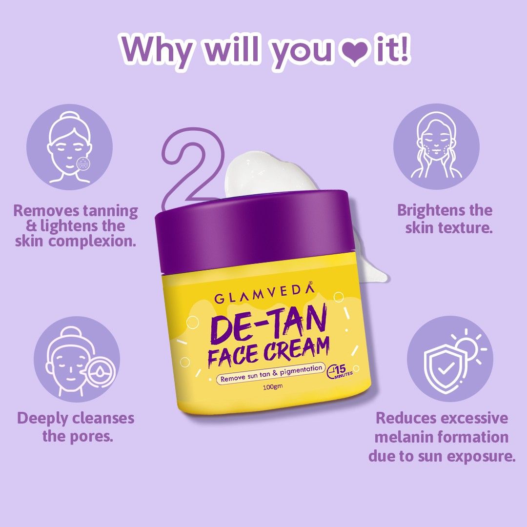 Glamveda De-Tan Combo Face Scrub & Face Cream Mask 200GM