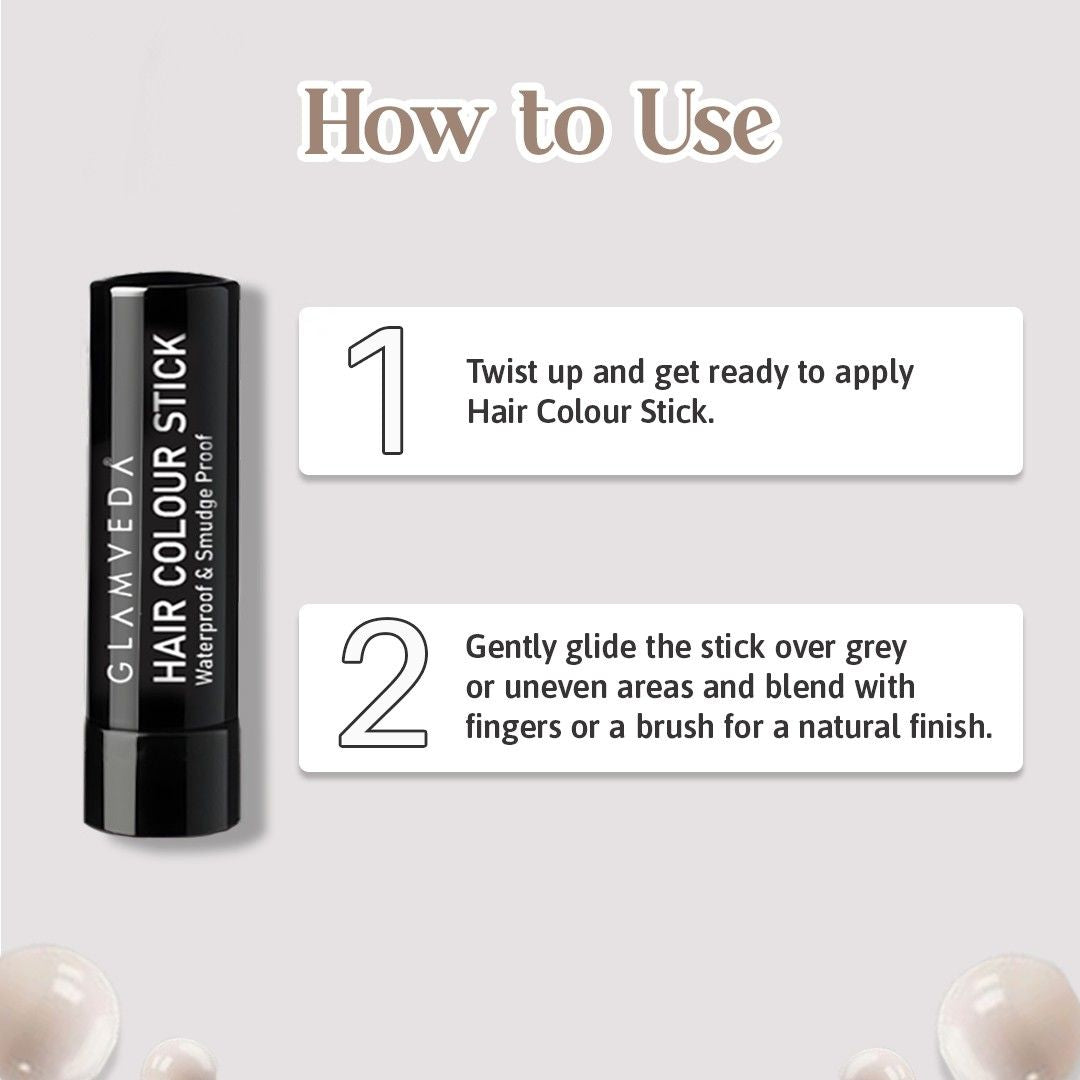 Glamveda Hair Cover-Up Stick | Instant Hairline & Root Filler – Black 4gm