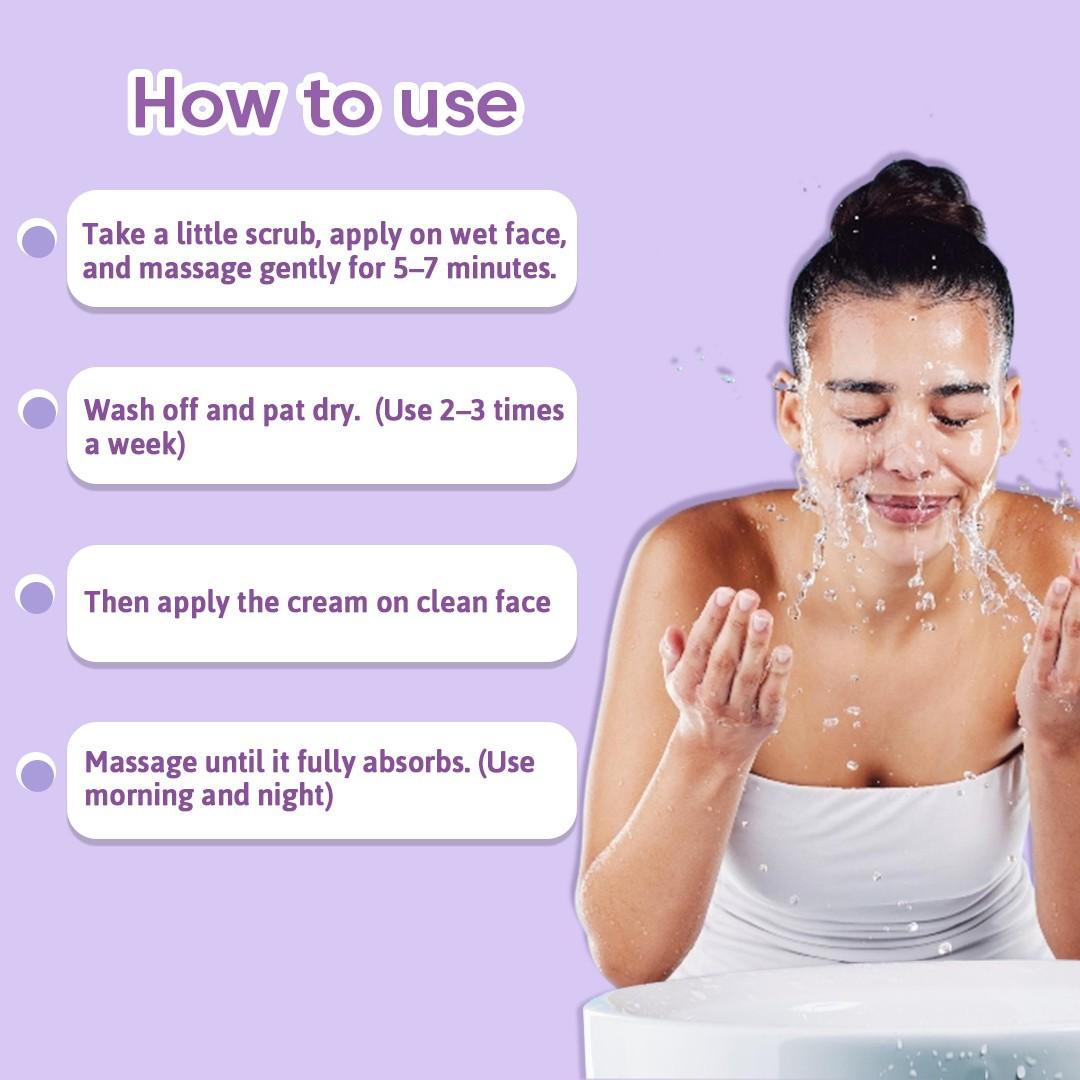 Glamveda De-Tan Combo Face Scrub & Face Cream Mask 200GM