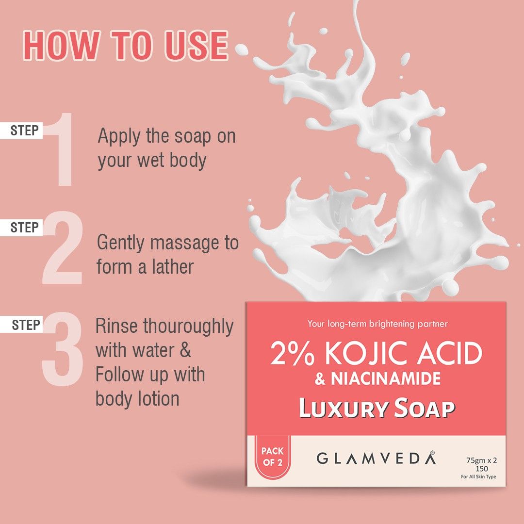 2% Kojic Acid Soap with Niacinamide For Pigmentation, Uneven Skin Tone | 150gm