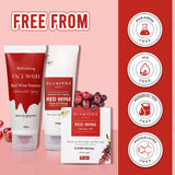Glamveda Red Wine Advance Anti Ageing Combo Gift Pack | Reduces signs of ageing | Face Wash, Facial Kit & Peel Off Mask