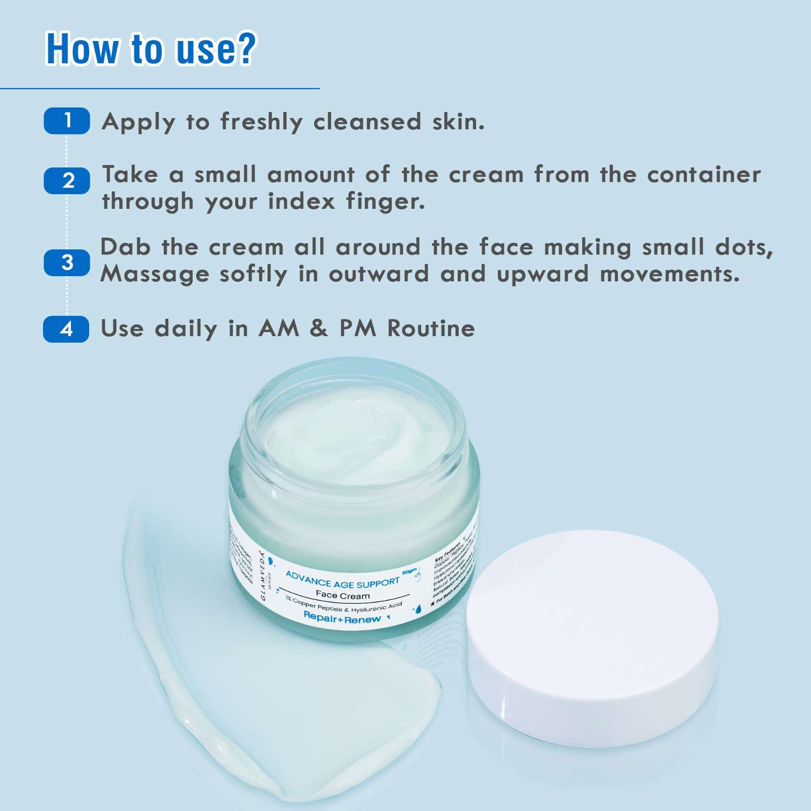 1% Copper Peptide & Hyaluronic Acid Face Cream