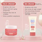 Glamveda 2% Kojic Acid 5-Step Skincare Routine Combo | Brightens Skin, Reduces Dark Spots, Evens Tone & Provides Lightweight Coverage | Face Wash, Spot Corrector, Serum, Cream & BB Cream For Fair Skin Tone