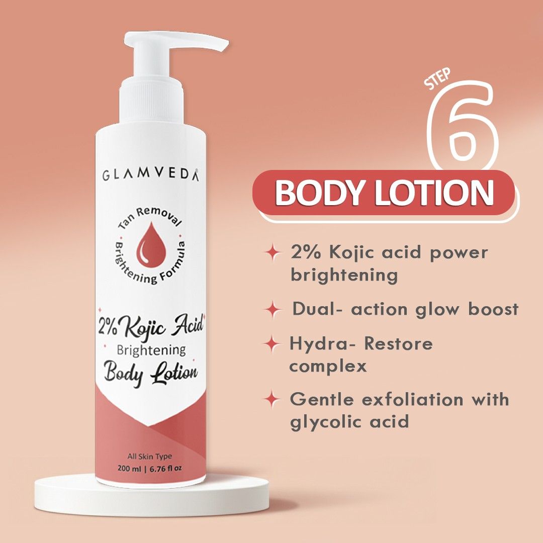 Kojic Acid 6-Step Skincare Kit for Dark Spots & Pigmentation | Face Wash, Serum, Spot Corrector, Cream, Lotion & Soap