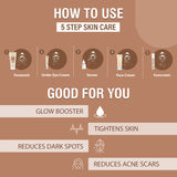 Glamveda Glutathione Skin Brightening and Lightening Combo | 5-Step Skincare Set For Glowing Skin | ( Face Wash + Face Cream + Sunscreen + Serum + Under Eye Cream )