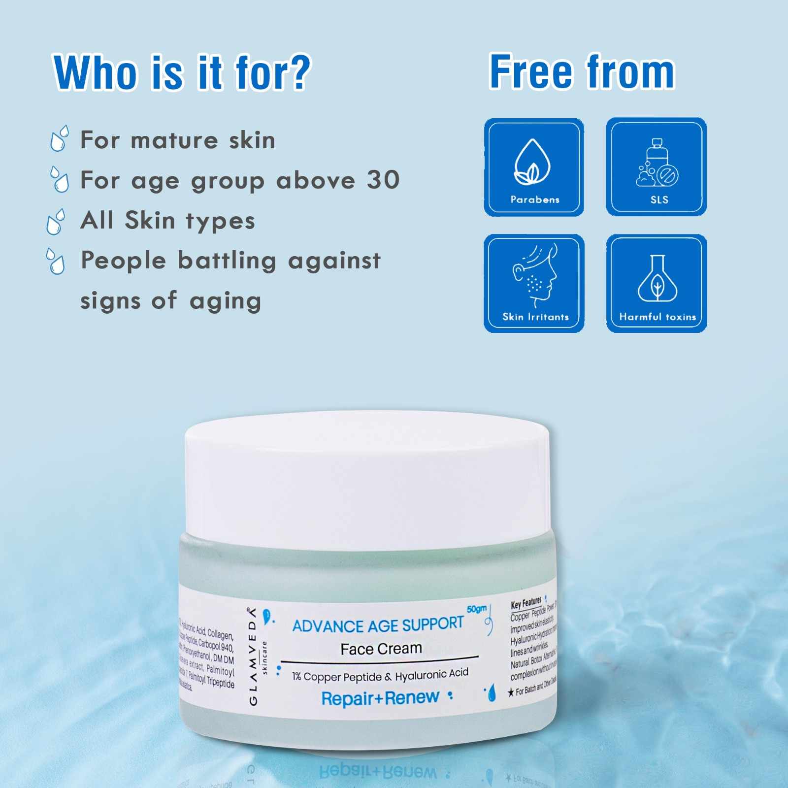 1% Copper Peptide & Hyaluronic Acid Face Cream