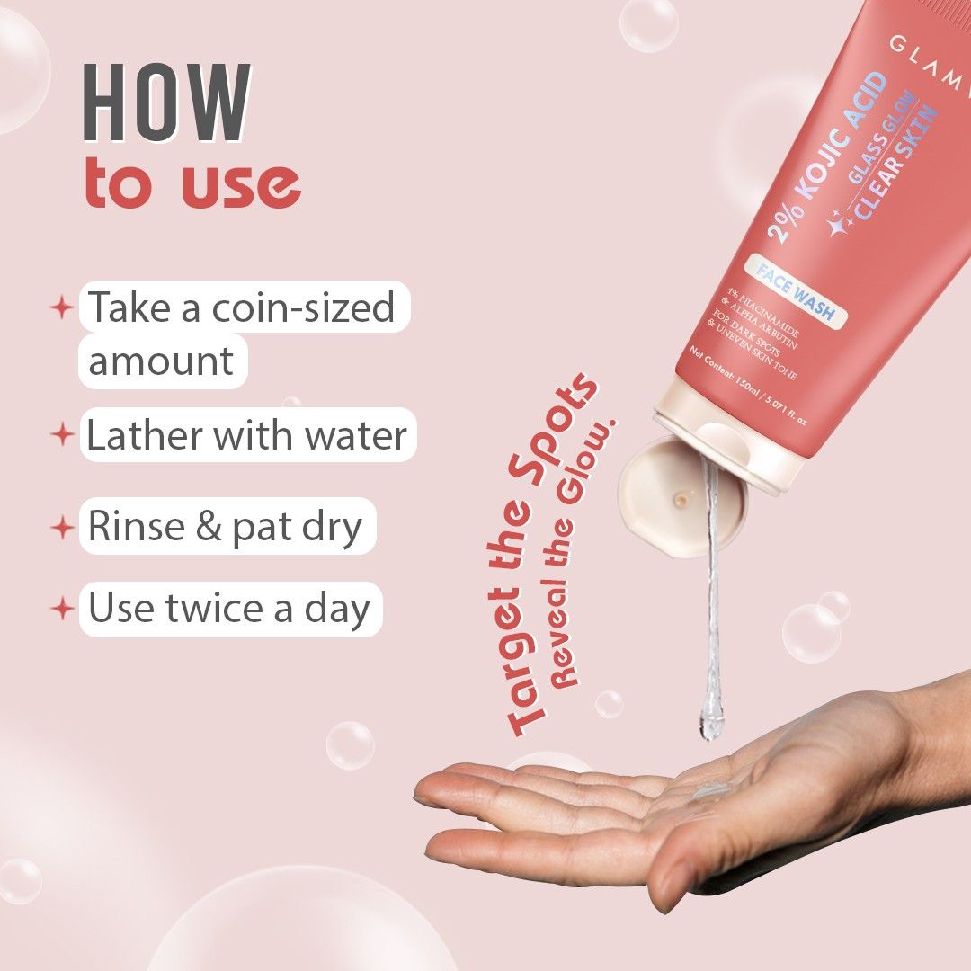 Glamveda Kojic Acid Face Wash With Niacinamide & Alpha Arbutin