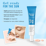 Glamveda Water Full 1% Hyaluronic Sunscreen SPF 70 PA++++ | Velvet Texture | Super Matte & Ultra Light | With Ceramides, Peptides & Niacinamide