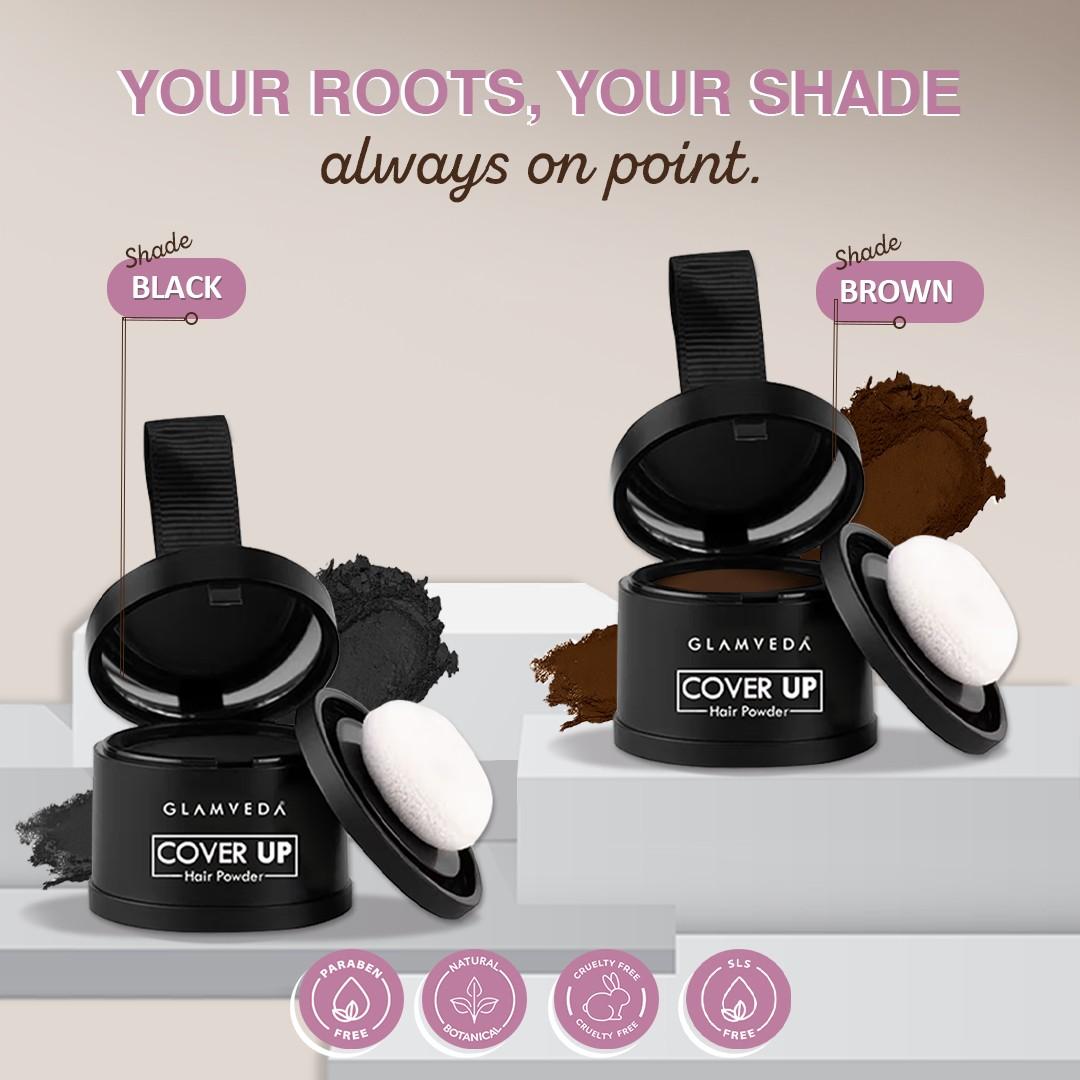 Glamveda Hair Cover-Up Powder Brown | Pack of 3 12gm