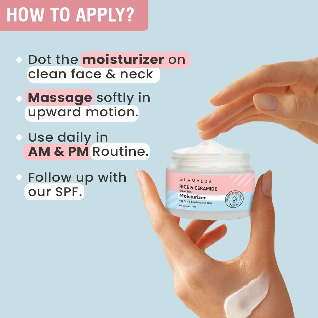 Glamveda Korean Glass Skin Rice & Ceramide Moisturizer