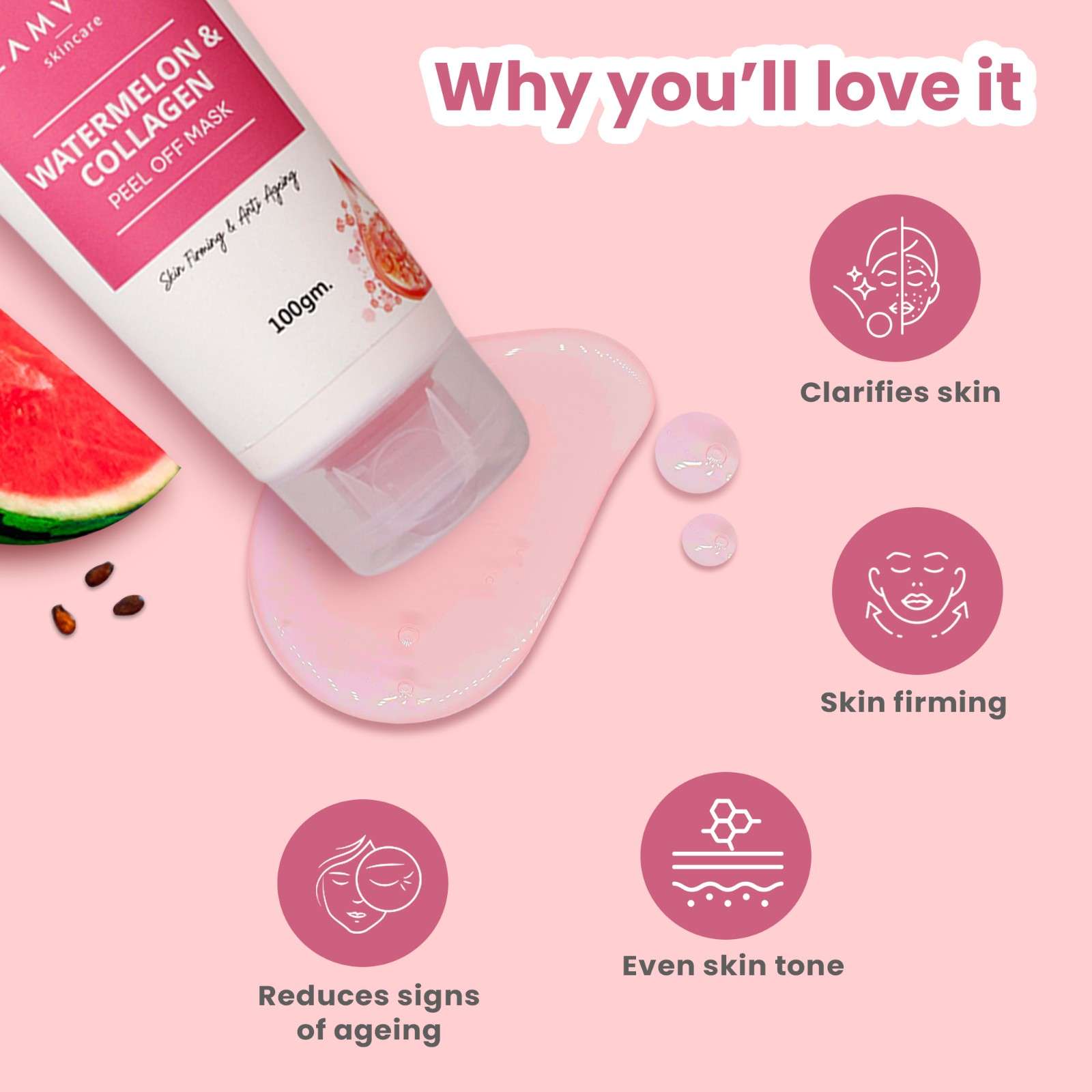 Watermelon & Collagen Peel off mask