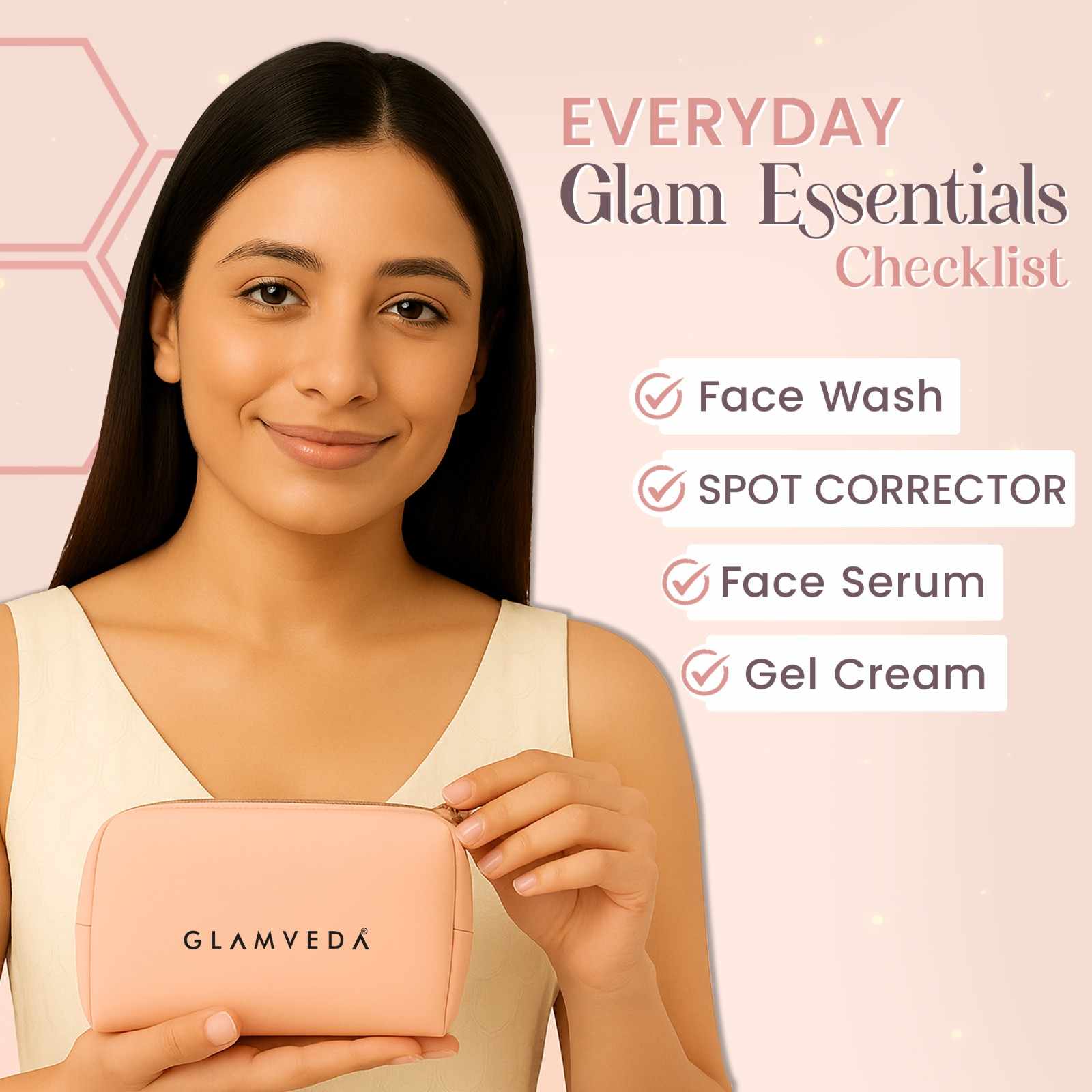 2% Kojic Acid Step 4 Skincare Set With Pouch– Facewash, Spot Corrector, Serum & Cream