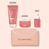 2% Kojic Acid 3 Step Skincare Routine With Pouch– Face wash, Serum & Cream for Dark Spot Reduction