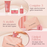 2% Kojic Acid 3 Step Skincare Routine With Pouch– Face wash, Serum & Cream for Dark Spot Reduction