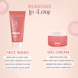 2% Kojic Acid 3 Step Skincare Routine With Pouch– Face wash, Serum & Cream for Dark Spot Reduction