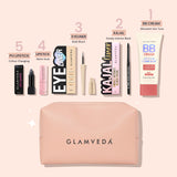 5-Products Makeup Kit – Smudge‑Proof Kajal, Gel Eyeliner, Colour‑Changing & Nude Lipsticks, BB Cream SPF 50(Dark) & Pouch
