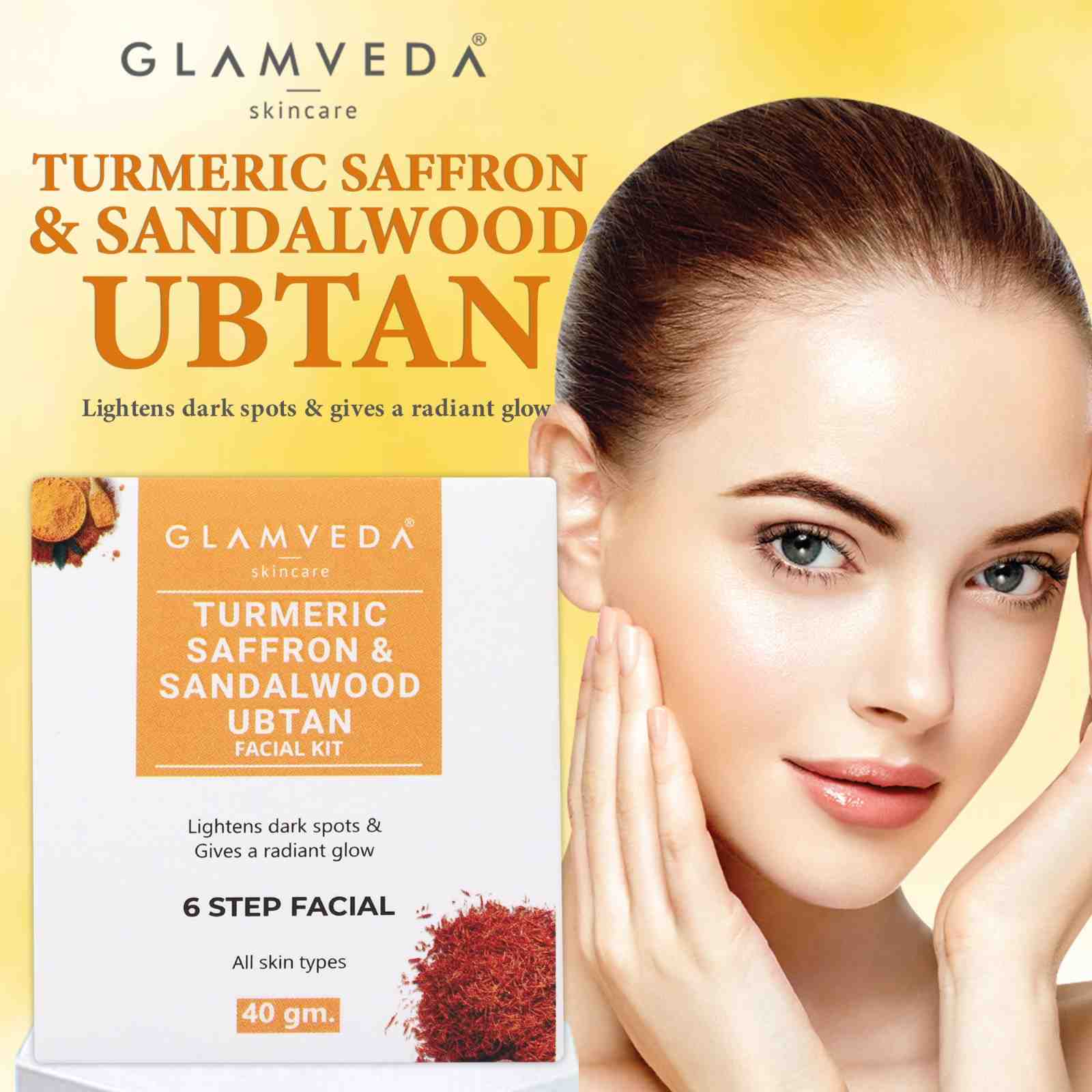 Glamveda Turmeric saffron & Sandalwood Ubtan Facial kit 40gm