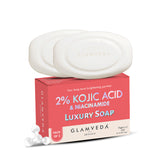 Glamveda 2% Kojic Acid Soap with Niacinamide For Pigmentation, Uneven Skin Tone | 150gm