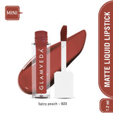 Glamveda X Rashami Desai Matte Mini Liquid Lipstick, Brown shade (Spicy Peach - 023) 1.2ml
