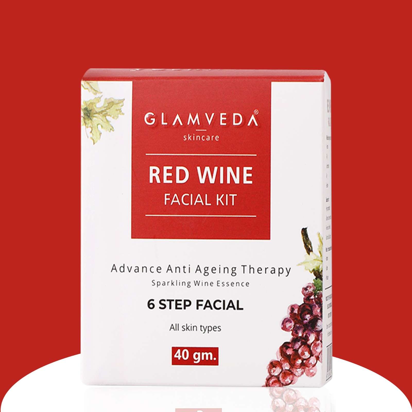 Glamveda Red Wine Advance Anti Ageing Facial kit 40gm