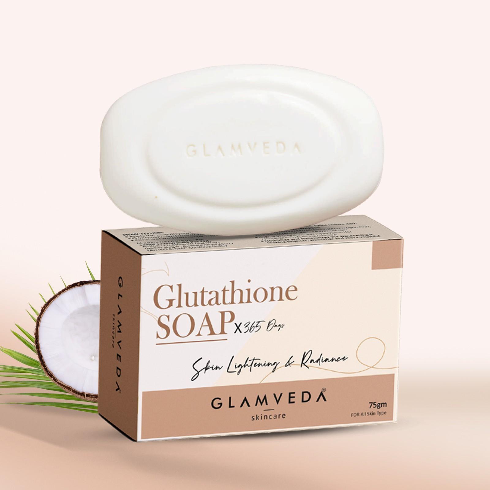 Glamveda Glutathione Skin Lightening & Whitening Soap with Kojic Acid
