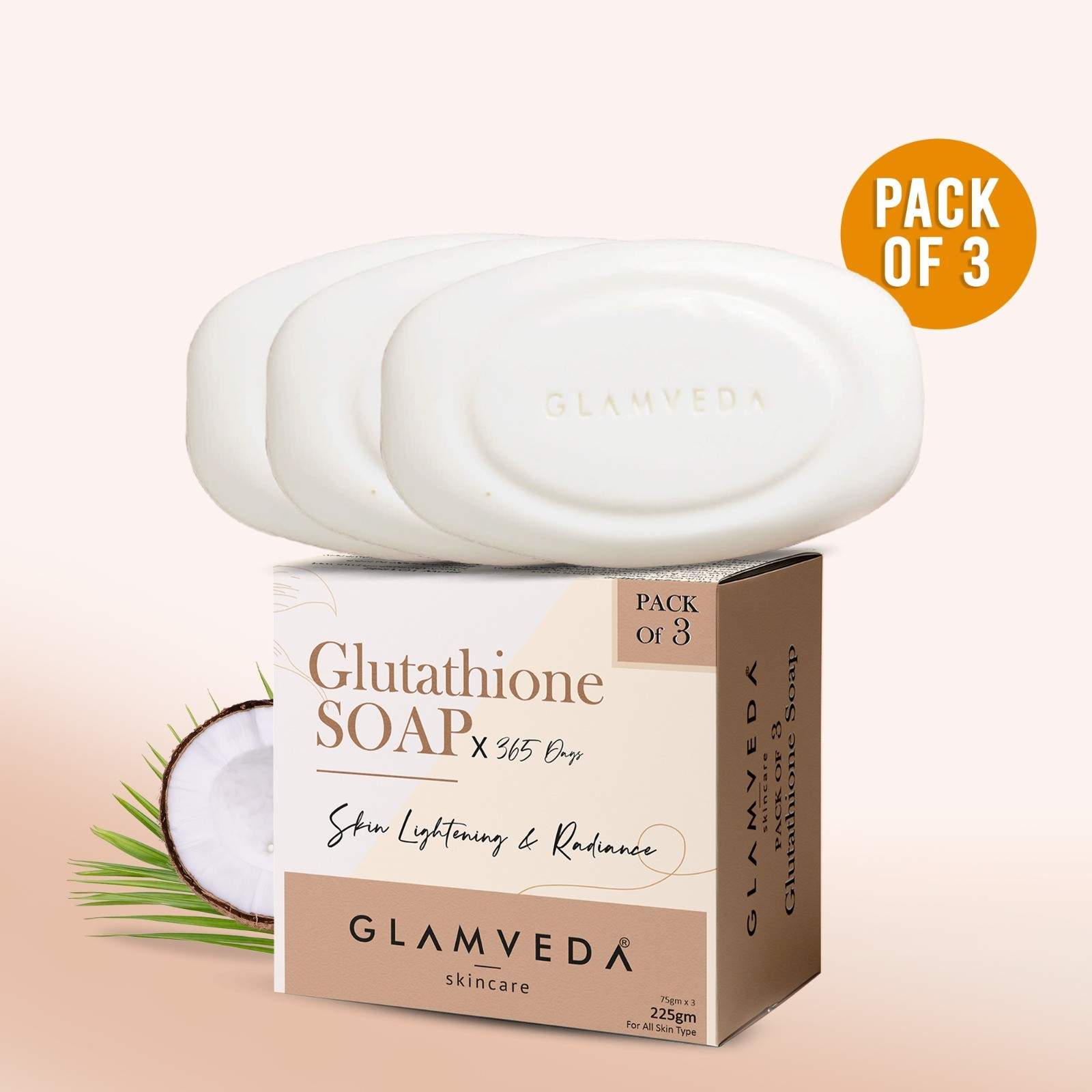 Glamveda Glutathione Skin Lightening & Whitening Soap with Kojic Acid