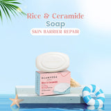 Glamveda Rice & Ceramide Skin Brightening Soap with Hyaluronic acid | Deeply Nourishes & Moisturised | 75gm
