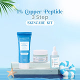 Glamveda 1% Copper peptide with Multi Peptide Advance Age Support Skincare Combo | Face Wash, Face Cream, Serum