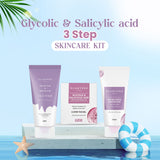 Glamveda Glycolic & Salicylic Acid Anti Acne Combo Gift Pack | For Oily & Acne Prone Skin | Face Wash, Facial Kit & Peel Off Mask