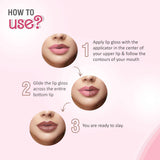 Glamveda X Rashami Desai Serum Infused Lip Gloss Barbie Combo 003 4.8ml