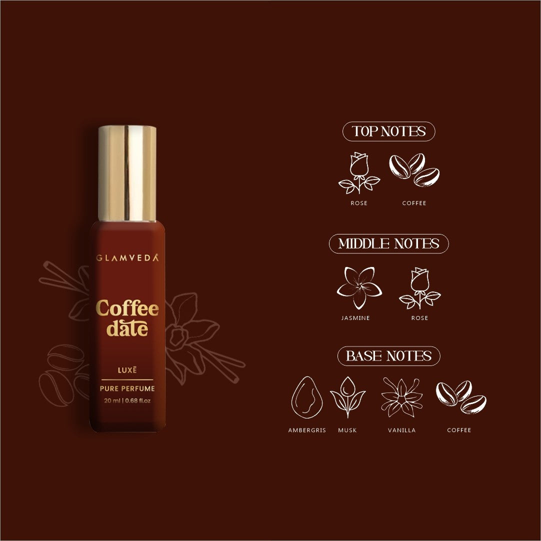 Café Romance Duo - Coffee Date + Vanilla Elixir Luxury Pure Perfume Gift Set for Women 2 x 20ml