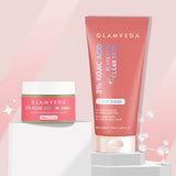 Glamveda 2% Kojic Acid Face Care Set – Brightening Face Wash & Cream Duo | Fades Dark Spots | Evens Skin Tone | Fights Acne & Boosts Radiance