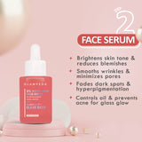 Glamveda 2% Kojic Acid 5-Step Skincare Routine Combo | Brightens Skin, Reduces Dark Spots, Evens Tone & Provides Lightweight Coverage | Face Wash, Spot Corrector, Serum, Cream & BB Cream For Fair Skin Tone