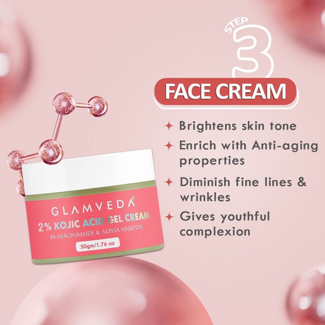 2% Kojic Acid Skincare Trio – Facewash, Spot Corrector & Cream for Dark Spot Removal, Pigmentation, Acne Marks & Uneven Tone