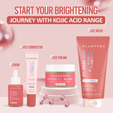 Glamveda 2% Kojic Acid Skincare Trio – Facewash, Spot Corrector & Cream for Dark Spot Removal, Pigmentation, Acne Marks & Uneven Tone