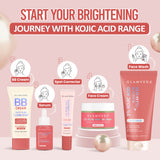 Glamveda 2% Kojic Acid 5-Step Skincare Routine Combo | Brightens Skin, Reduces Dark Spots, Evens Tone & Provides Lightweight Coverage | Face Wash, Spot Corrector, Serum, Cream & BB Cream For Fair Skin Tone